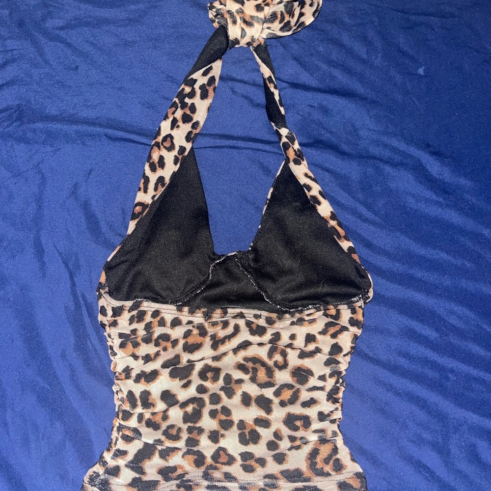 Tilly's Brown and Black Halter Crop Top
